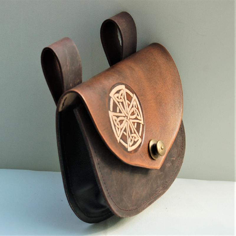 Celtic Leather Craft Belt Bag Celtic Cross Belt Bag