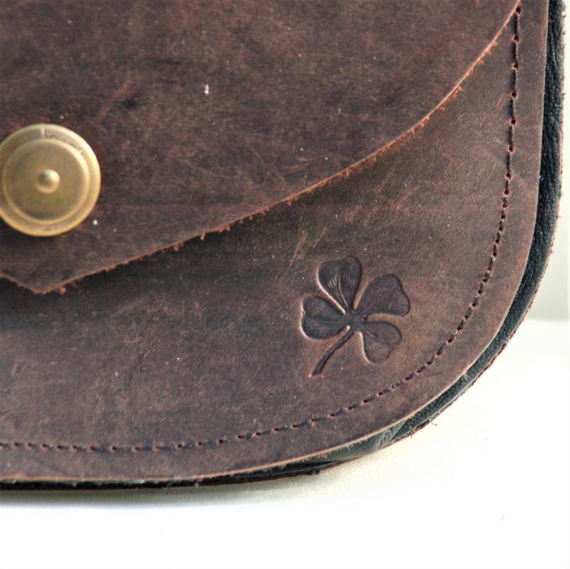 Celtic Leather Craft Belt Bag - oiled Leather Belt Bag - oiled dark brown