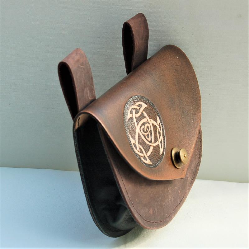 Celtic Leather Craft Belt Bag Open Triad Belt Bag