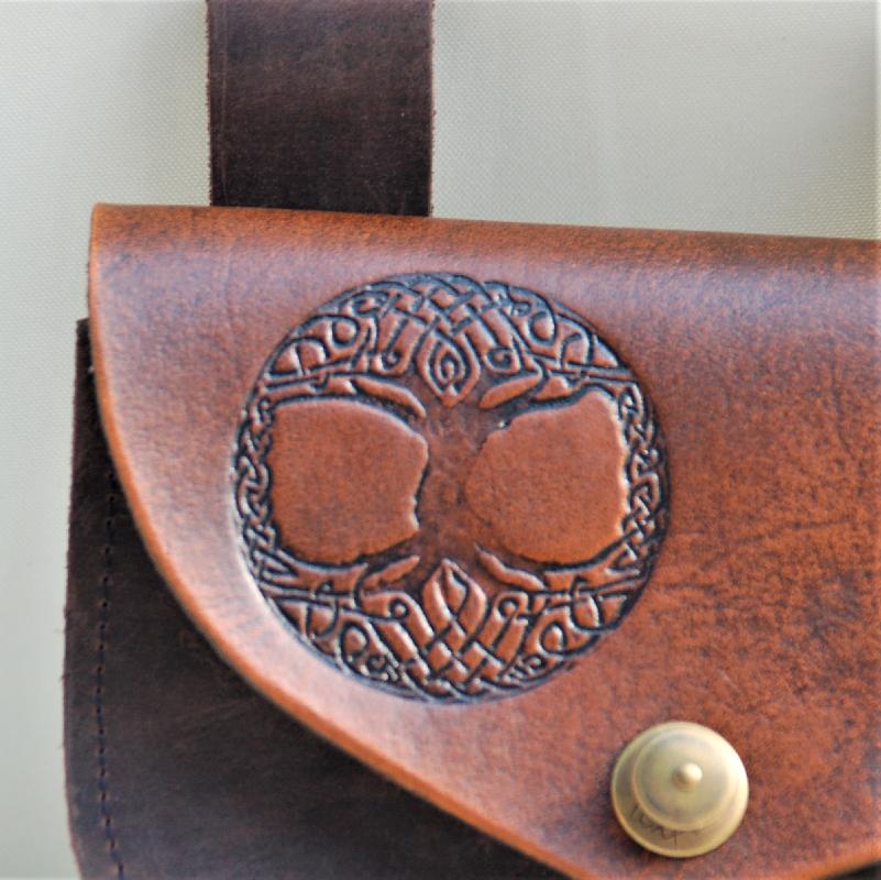 Celtic Leather Craft Belt Bag Tree Of Life Belt Bag