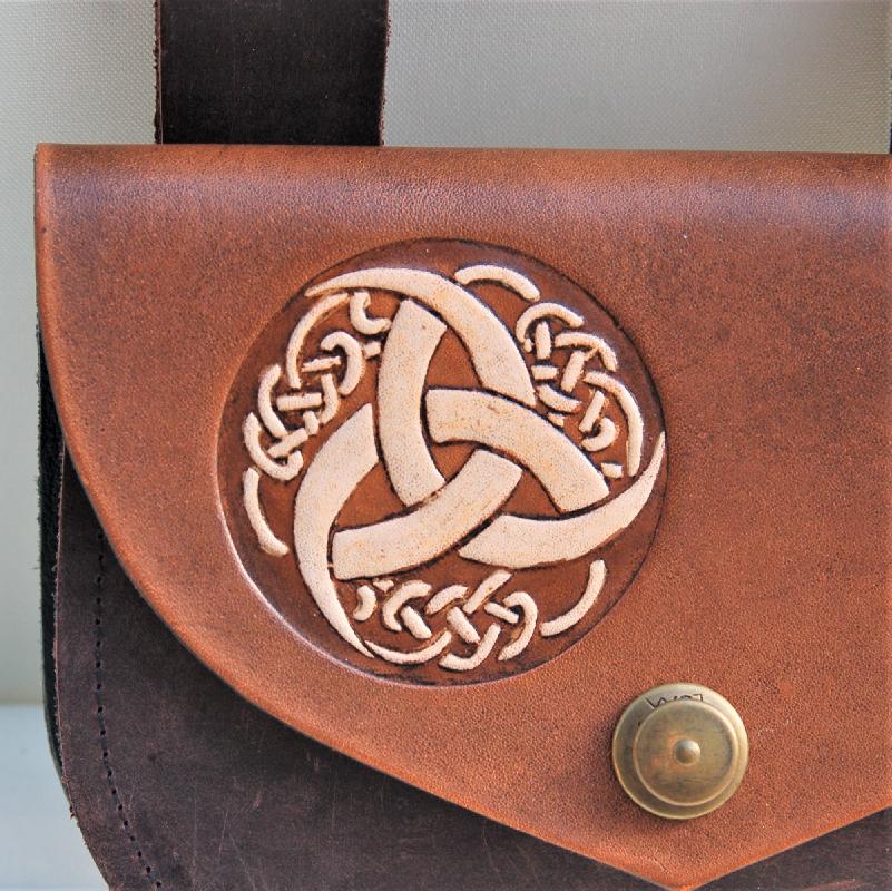 Celtic Leather Craft Belt Bag Triquetra Tribal Belt Bag