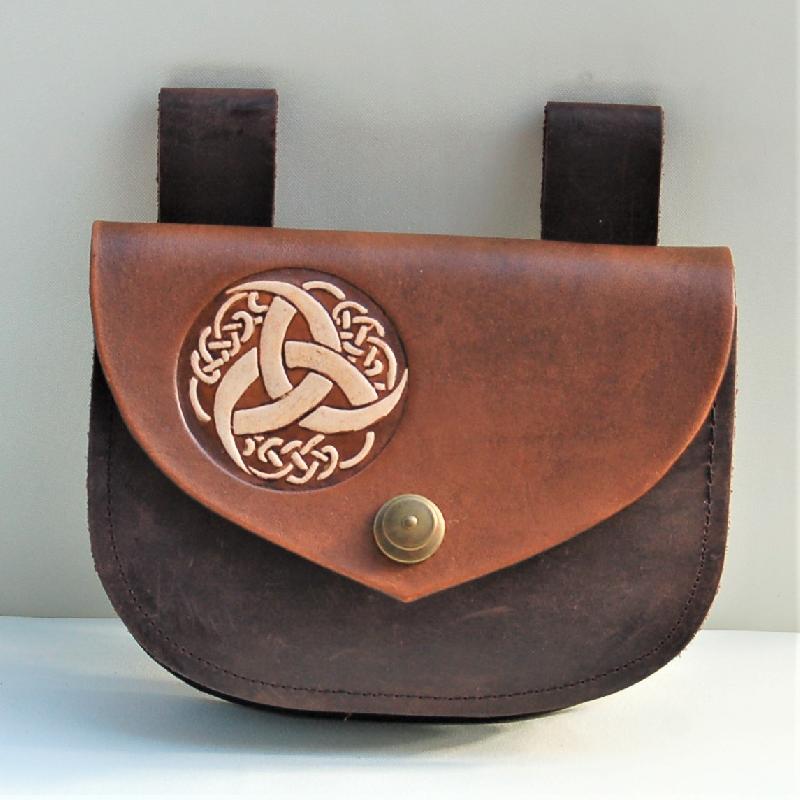 Celtic Leather Craft Belt Bag Triquetra Tribal Belt Bag