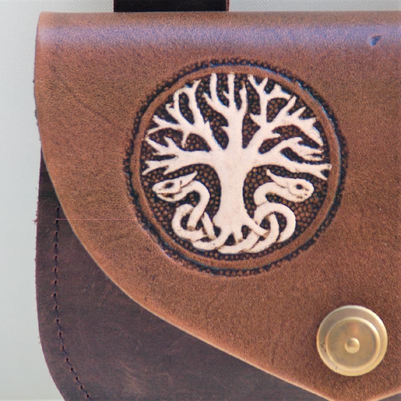Celtic Leather Craft Belt Bag Yggdrasil Belt Bag