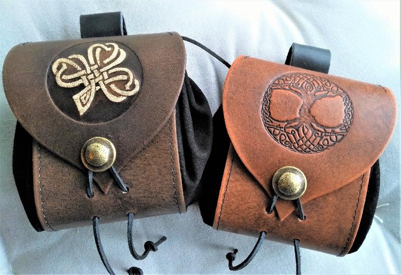 Celtic Leather Craft Belt Pouch Shamrock No.2 Belt Pouch