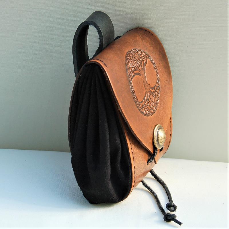 Celtic Leather Craft Belt Pouch Tree Of Life Belt Pouch