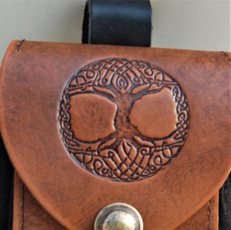 Celtic Leather Craft Belt Pouch Tree Of Life Belt Pouch