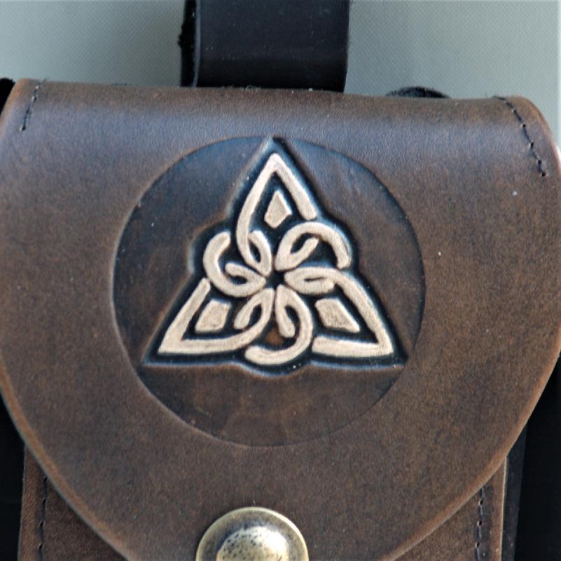 Celtic Leather Craft Belt Pouch Triangle Knot Belt Pouch