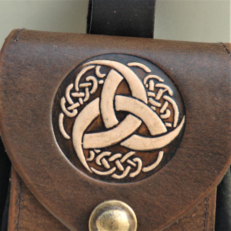 Celtic Leather Craft Belt Pouch Triquetra Tribal Belt Pouch