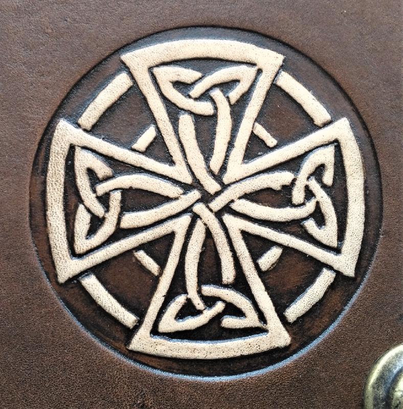 Celtic Leather Craft Belt Pouch - wide - Celtic Cross Belt Pouch - wide