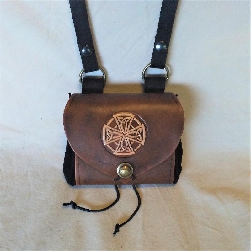 Celtic Leather Craft Belt Pouch - wide - Celtic Knot Belt Pouch - wide