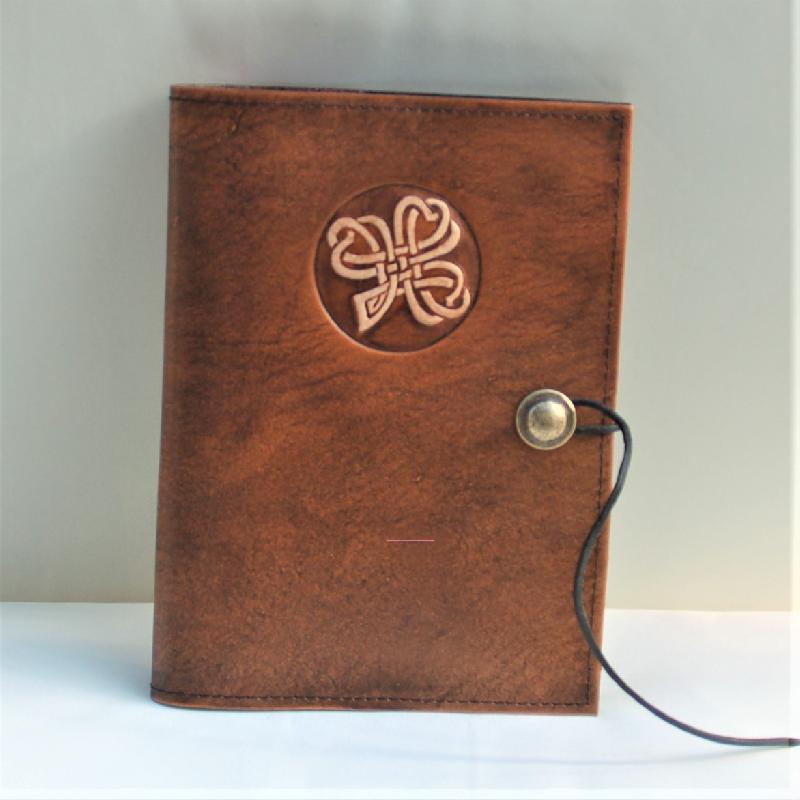 Celtic Leather Craft Book Cover A5 Shamrock No.2 Book Cover