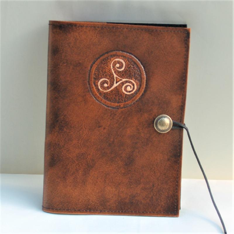 Celtic Leather Craft Book Cover A5 Triskele Book Cover