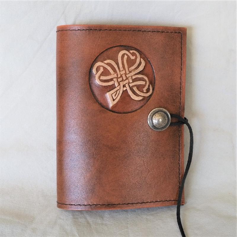 Celtic Leather Craft Book Cover A6 Shamrock No.2 Book Cover