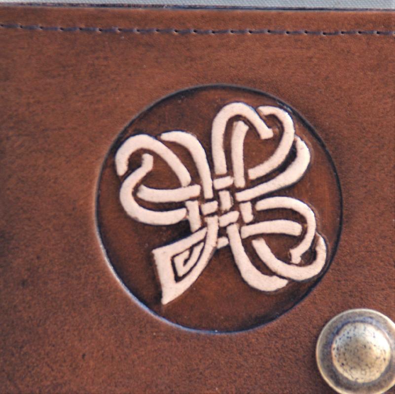 Celtic Leather Craft Book Cover A6 Shamrock No.2 Book Cover