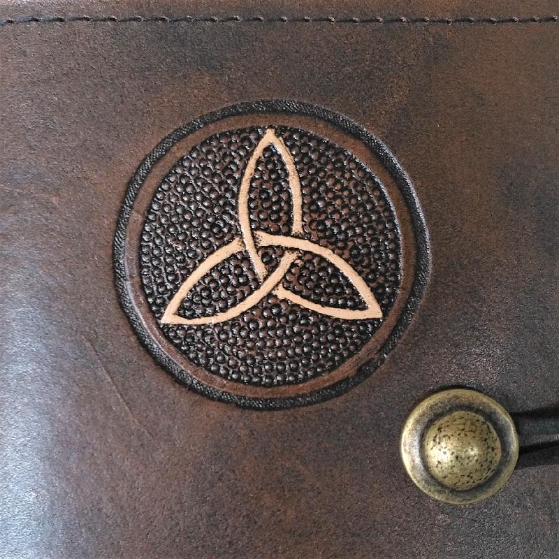 Celtic Leather Craft Book Cover A6 Triquetra Book Cover
