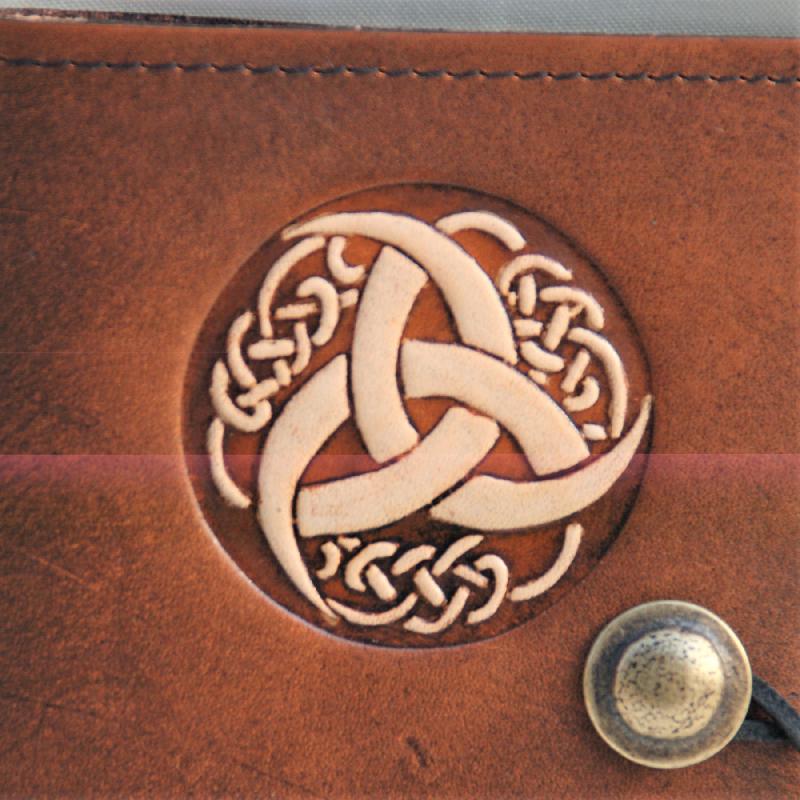 Celtic Leather Craft Book Cover A6 Triquetra Tribal Book Cover