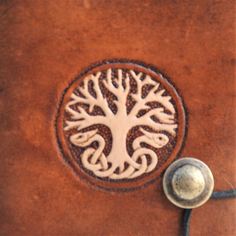 Celtic Leather Craft Book Cover A6 Yggdrasil Book Cover