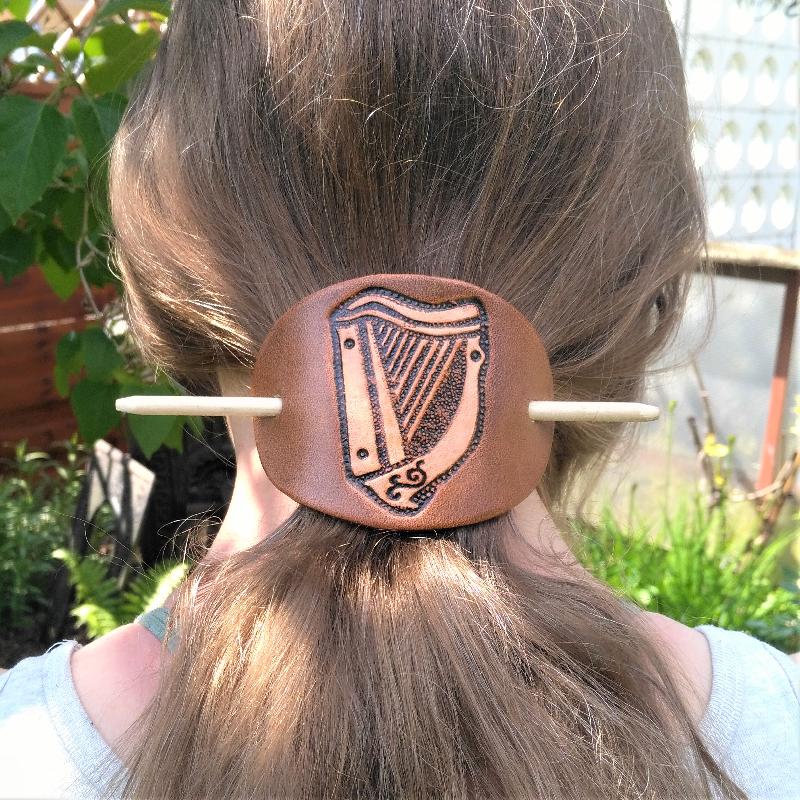 Celtic Leather Craft Hair Slide Fairy Hairslides