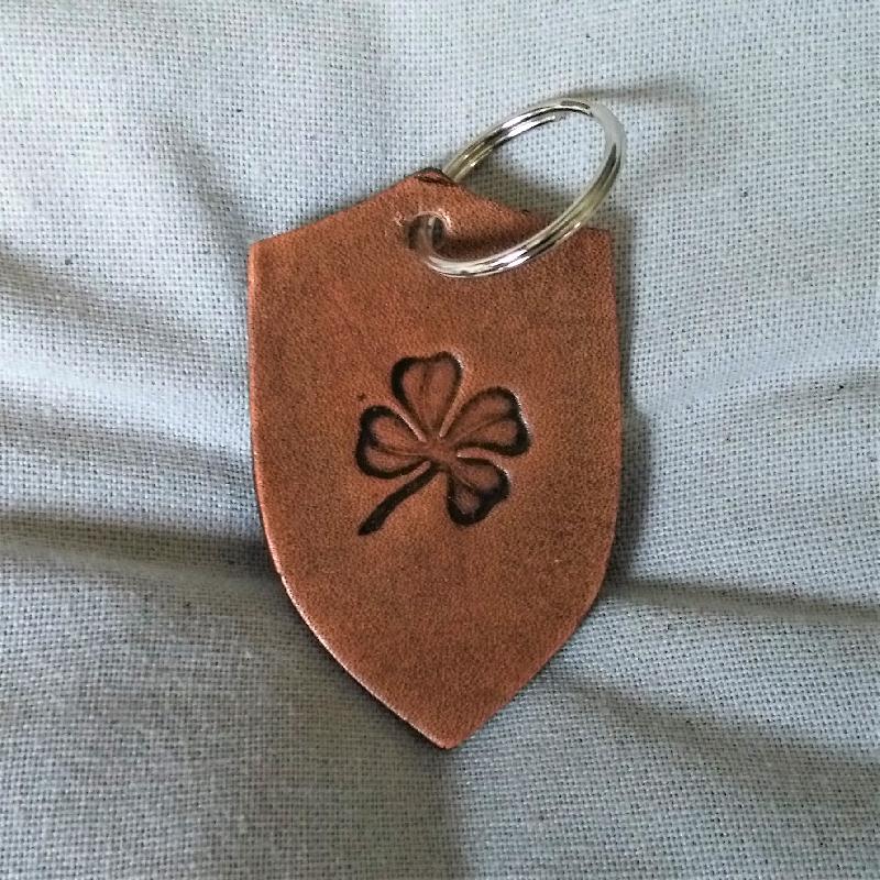 Celtic Leather Craft Key Chain Shamrock Key Chain