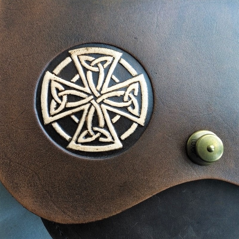 Celtic Leather Craft Shoulder Bag Celtic Cross Shoulder Bag