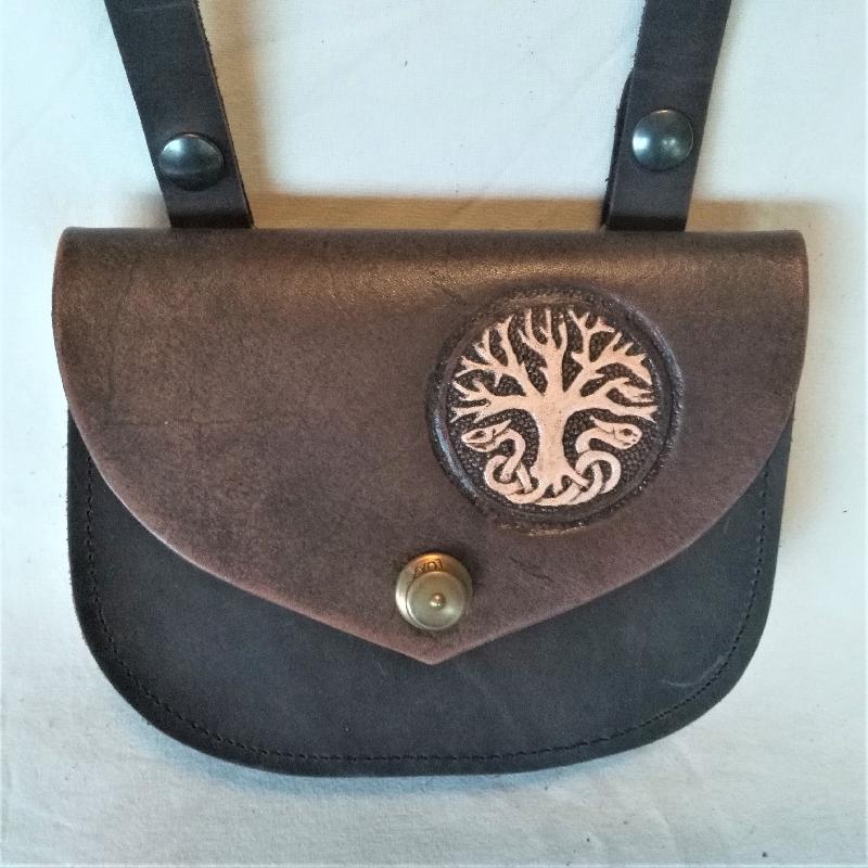 Celtic Leather Craft Sgoulder Bag - small Yggdrasil Shoulder Bag - small