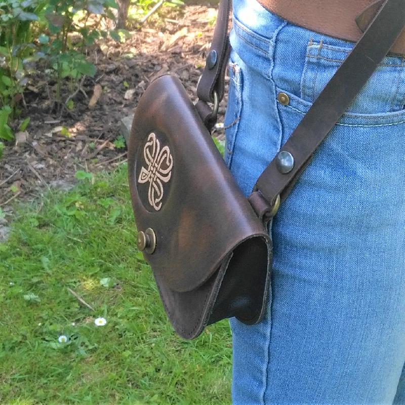 Celtic Leather Craft Shoulder Bag - small Celtic Knot Shoulder Bag - small