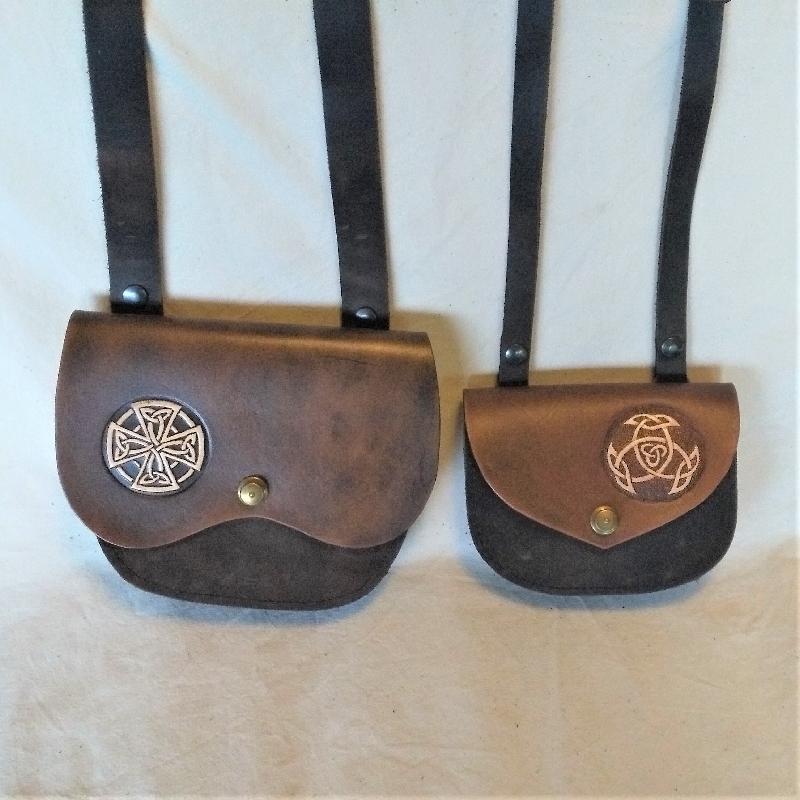 Celtic Leather Craft Shoulder Bag small Shamrock Shoulder Bag - small