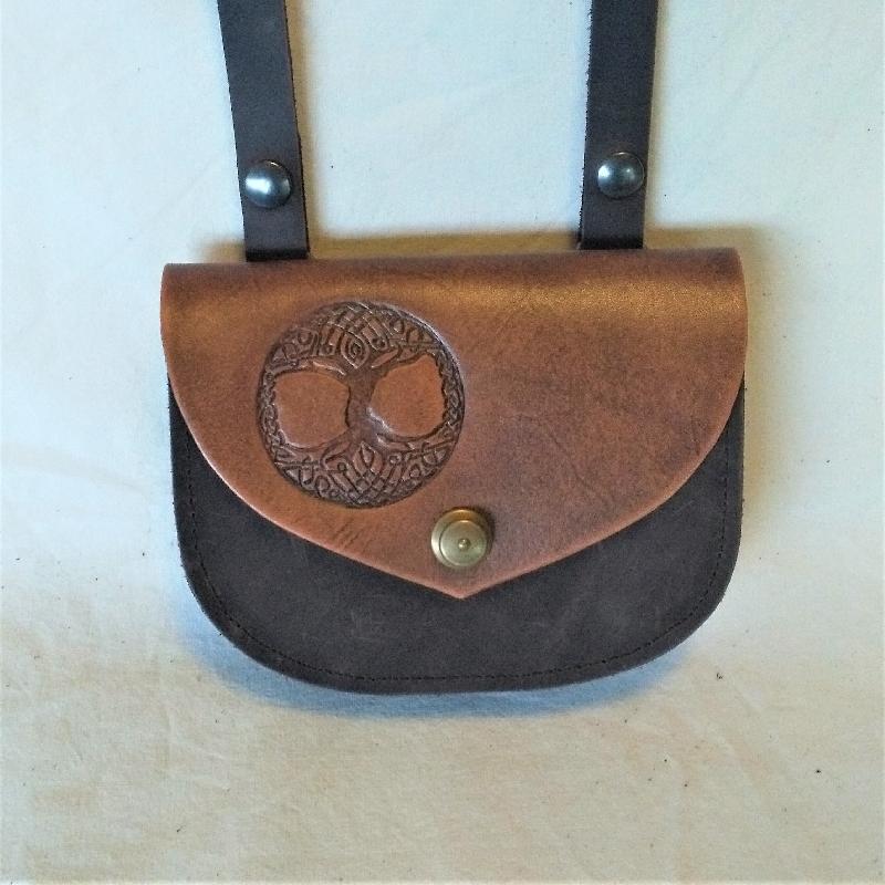 Celtic Leather Craft Shoulder Bag - small Tree Of Life Shoulder Bag - small