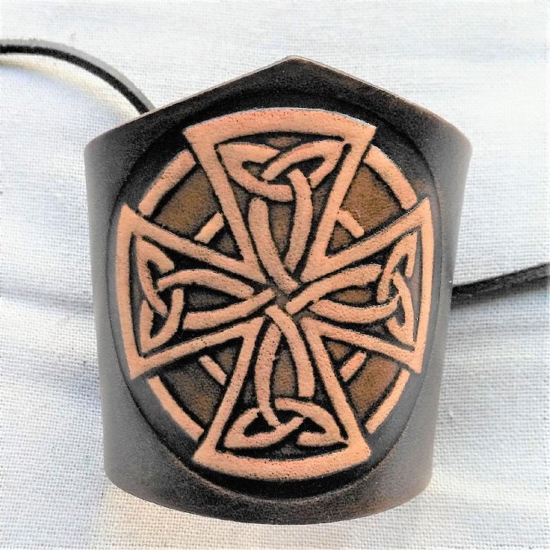 Celtic Leather Craft Wristband Celtic Cross Wristband