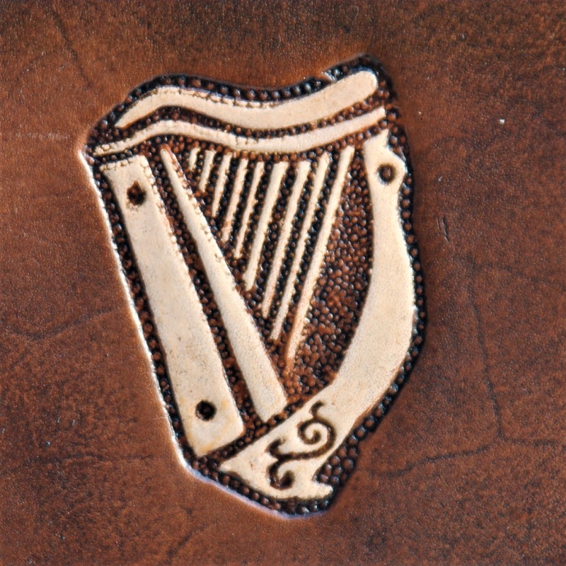 Celtic Leather Craft Wristband Celtic Harp Wristband