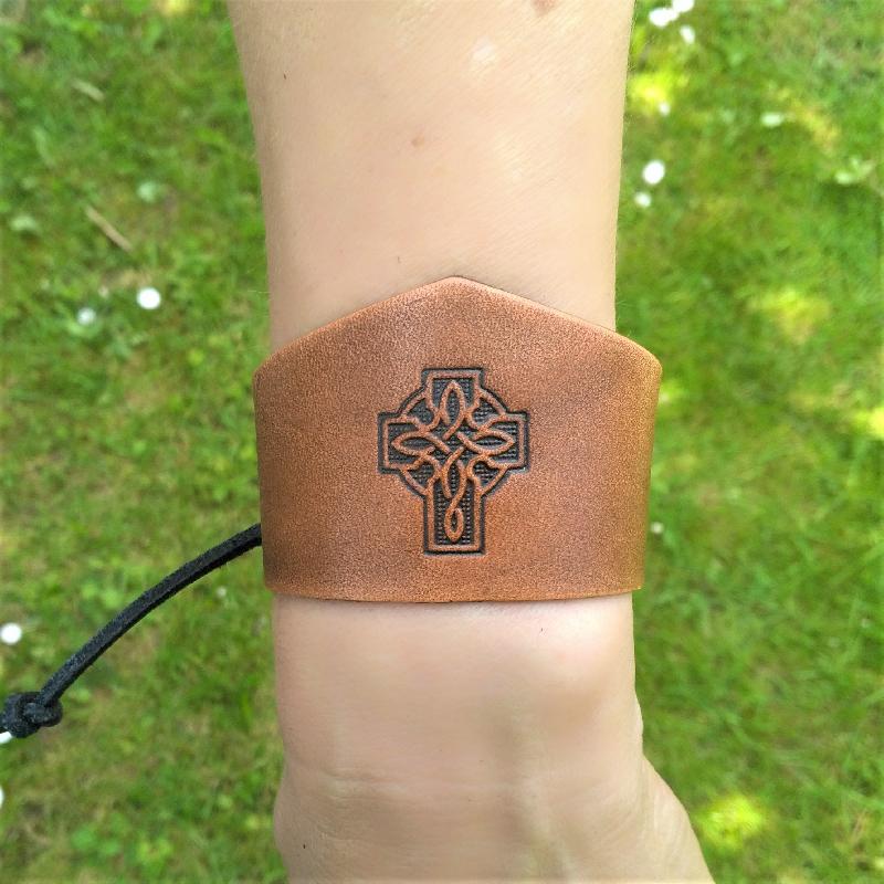 Celtic Leather Craft Wristband - narrow Tree Of Life Wristband - narrow